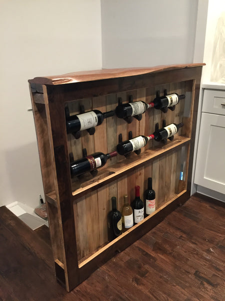 Custom Upcycled Pallet Wine Rack // Wine Hutch // Pallet Kitchen Decor