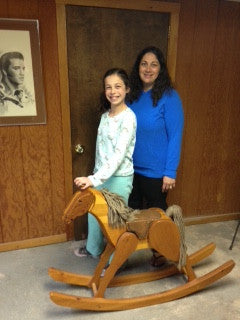 Angelo's niece, Tina, with her daughter, Bella, and their heirloom Cavallo Lavianese!